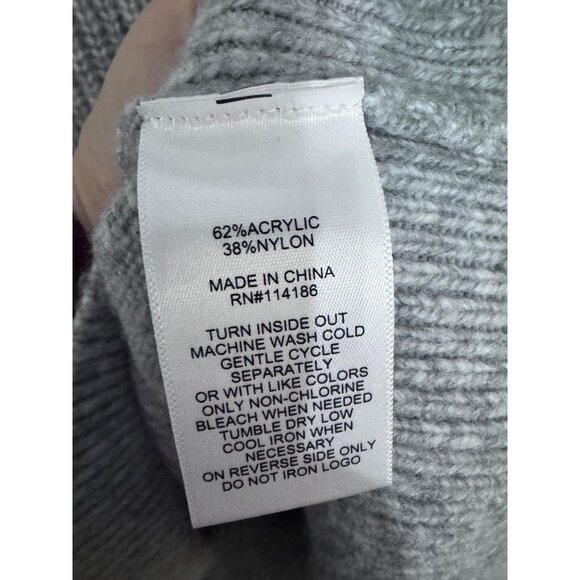 Frye and Co. split crew neck long sleeve pullover sweater size‎ L puff shoulder - Picture 5 of 6